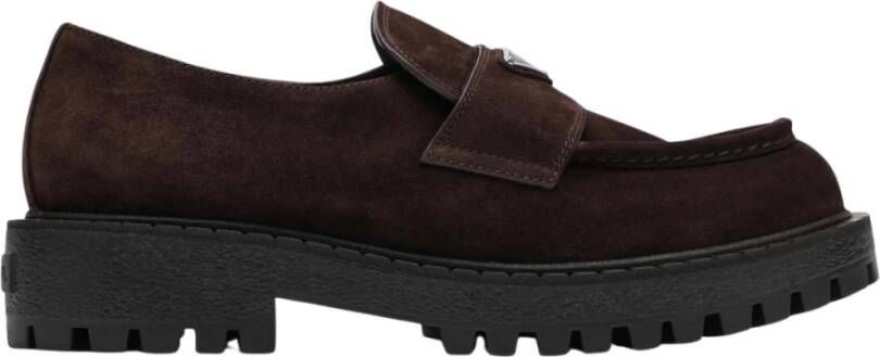 Prada Bruine Mocassino Sandalen