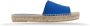 Prada Canvas Slip-On Espadrilles met Leren Patch Blue Dames - Thumbnail 6