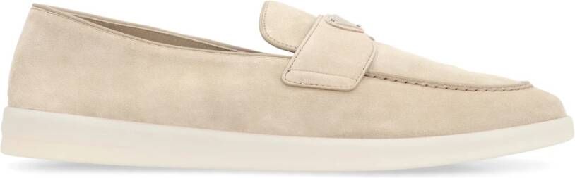 Prada Chamois Suède Loafers met Rubberen Zool