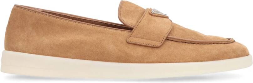 Prada Chamois Suède Loafers met Rubberen Zool