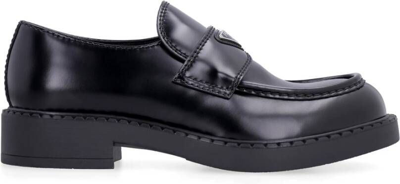 Prada Chocolade Loafer Schoenen Black Heren