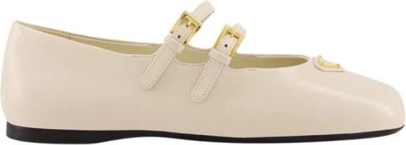 Prada Crème Ballerina met dubbele band