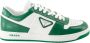 Prada Downtown Bicolor Leren Sneakers Green Heren - Thumbnail 1