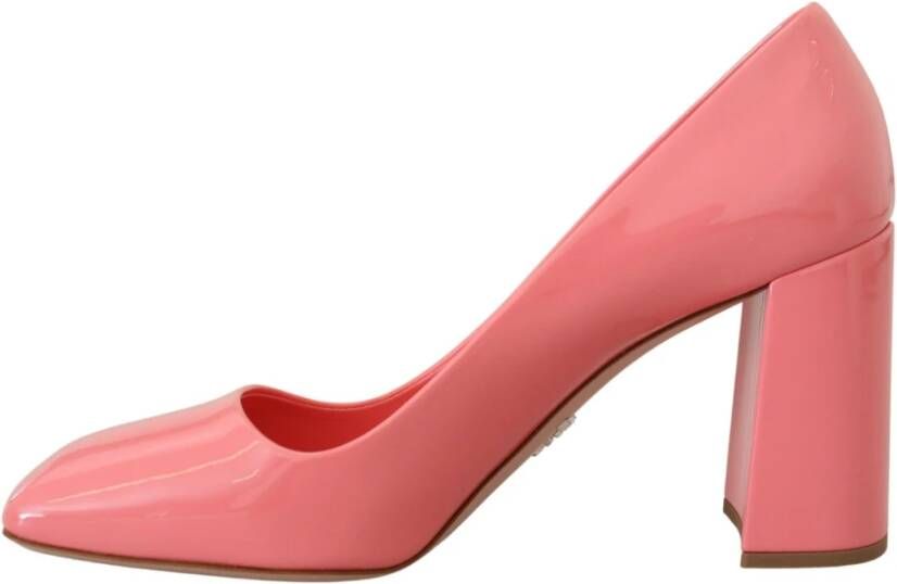 Prada Elegant Pink Square Toe Pumps Pink Dames