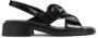 Prada Elegante Zwarte Leren Sandalen - Thumbnail 1