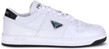Prada Geëmailleerd Logo Leren Sneakers