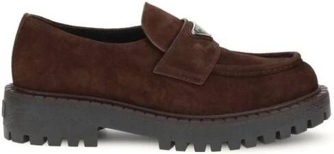 Prada Geëmailleerde Metalen Loafers