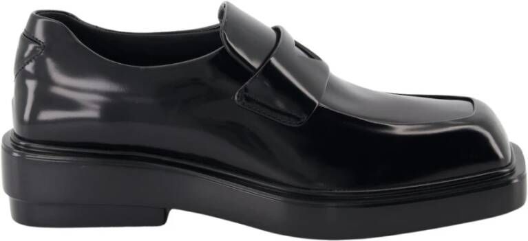 Prada Gestoffeerde Lederen Loafers Black Dames