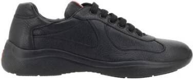 Prada Gestructureerd Leren Lage Sneakers Black Heren