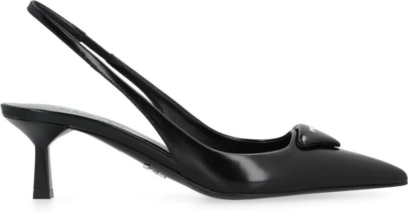 Prada Gevormde Hak Leren Slingback Schoenen