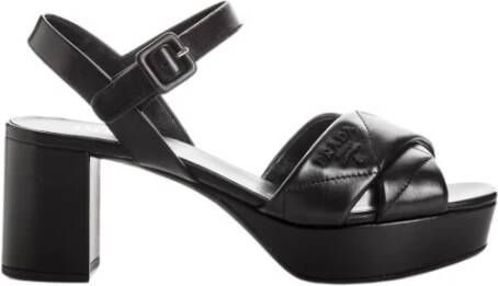 Prada Gewatteerde hak sandalen Black Dames