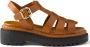 Prada Gouden Bruine Kooi Sandalen Flatform Zool - Thumbnail 1
