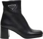 Prada Leren enkellaarzen met metalen logo Black Dames - Thumbnail 1