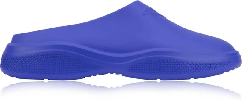 Prada Heren Rubberen Instap Pantoffels Blue Heren