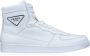 Prada Hoge Top Leren Sneakers voor Mannen White Heren - Thumbnail 4