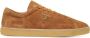 Prada Logo Plaque Suède Sneakers Platte Zool Brown Heren - Thumbnail 1