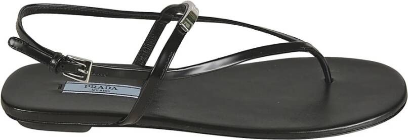 Prada Klassieke zwarte platte sandalen Zwart Dames