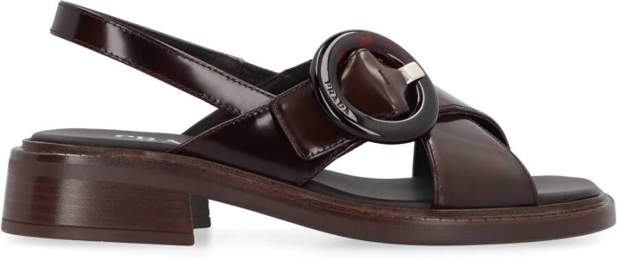 Prada Leren Gesp Sandalen