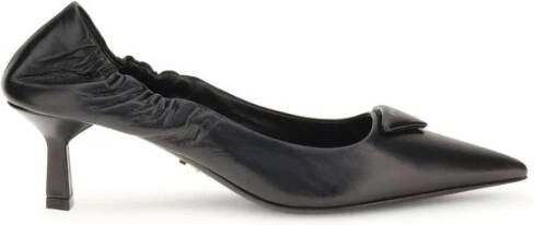 Prada Leren Logo Pumps met Architectonische Hak