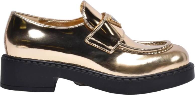 Prada Leren Mocassin met Rubberen Zool