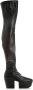 Prada Leren Plateau laarzen met Logodetail Black Dames - Thumbnail 1