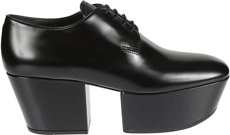 Prada Leren Platform Loafers Black Dames