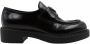 Prada Loafers & ballerina schoenen Brushed Leather Loafers in zwart - Thumbnail 1