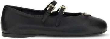 Prada Logo Gesp Leren Ballerina's