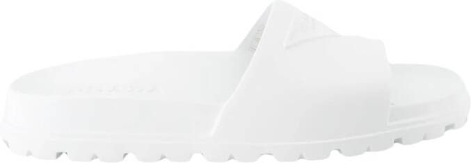Prada Logo Slippers White Heren