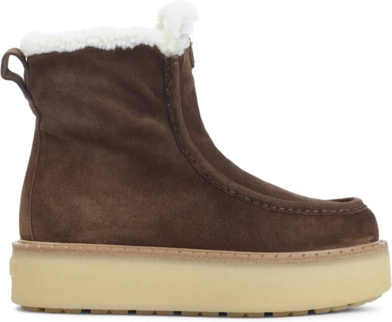Prada Luxe Bruine Enkellaarzen