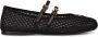 Prada Mesh Fabric Ballerina's met Leren Details - Thumbnail 1