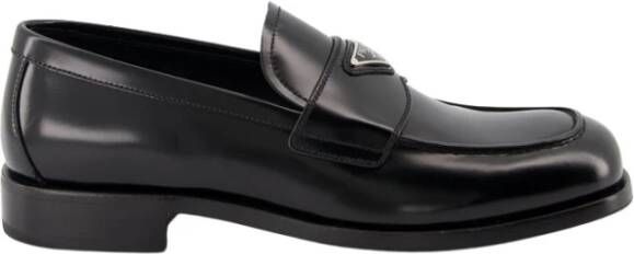 Prada Mocassins met driehoekig logo Black Heren