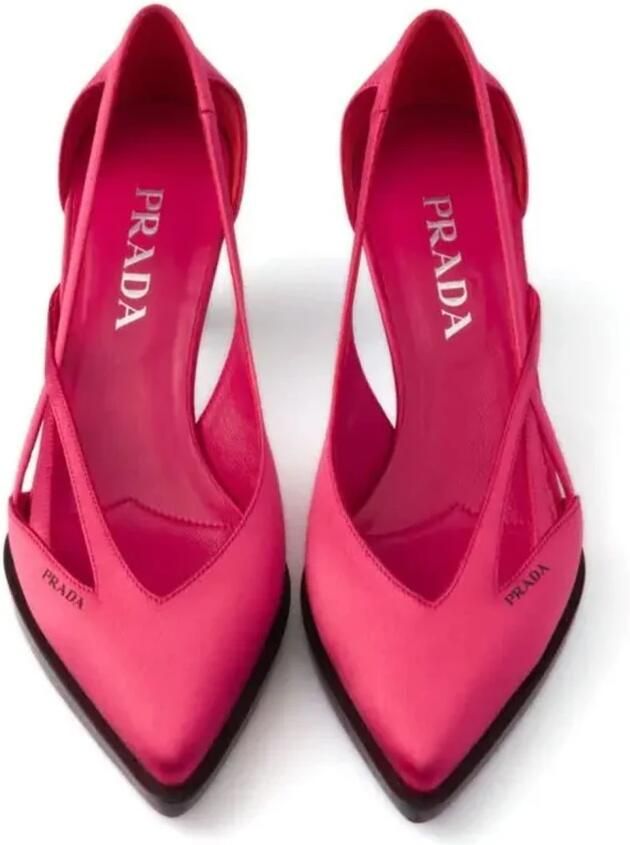 Prada 55mm Satijnen Pumps met Uitsparingen