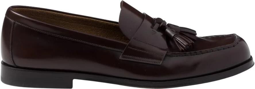 Prada Bruin Leren Loafers Elegante Kwast Detail - Foto 2