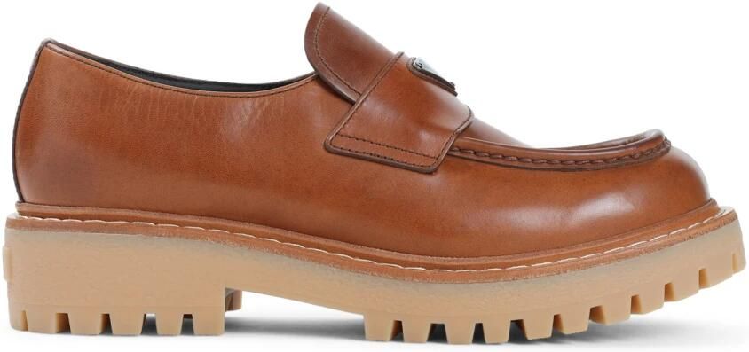 Prada Bruine Loafer Schoenen voor Mannen