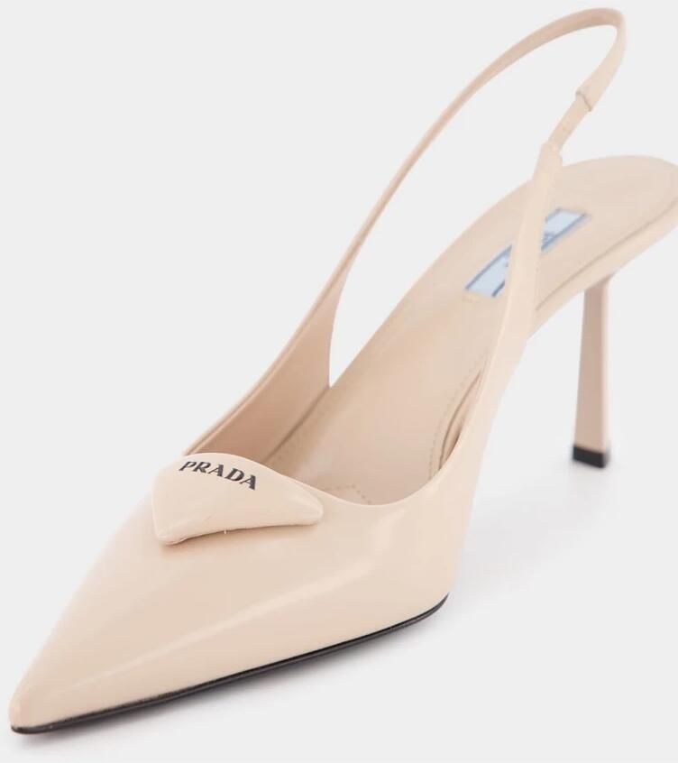 Prada Brushed Leather Slingback Pumps