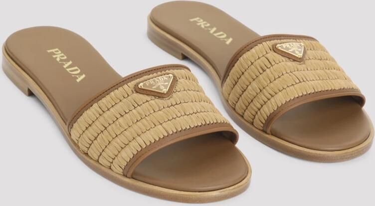 Prada Calf Leather Flat Sandalen - Foto 2