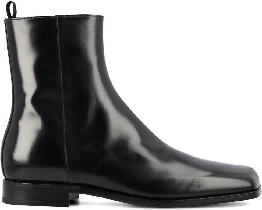 Prada Enkellaarsjes van geborsteld leer