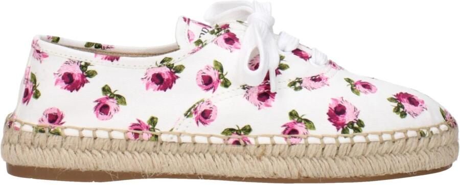 Prada Witte Stoffen Espadrilles Front Logo - Foto 2