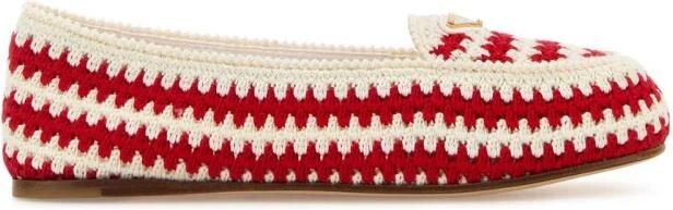 Prada Geborduurde Crochet Loafers