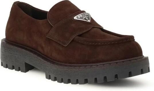 Prada Geëmailleerde Metalen Loafers