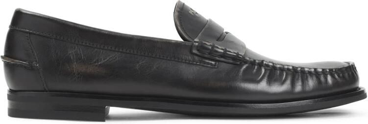 Prada Gekreukelde Leren Loafers