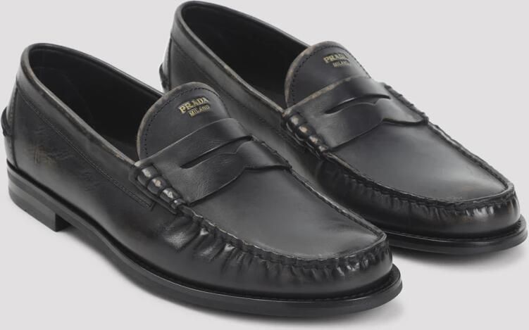 Prada Gekreukelde Leren Loafers - Foto 3
