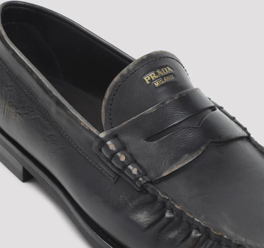 Prada Gekreukelde Leren Loafers - Foto 2