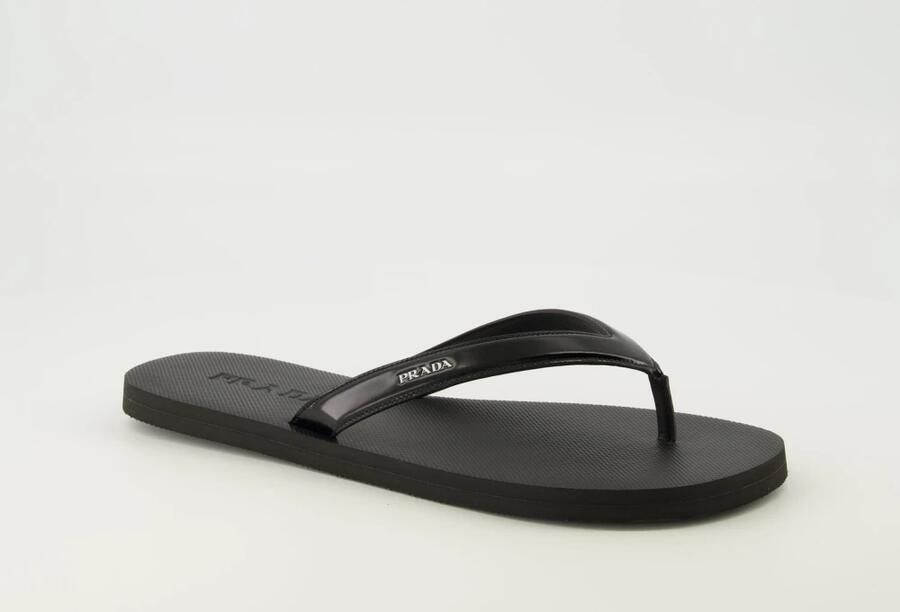 Prada Gekreukelde Leren Slippers - Foto 6