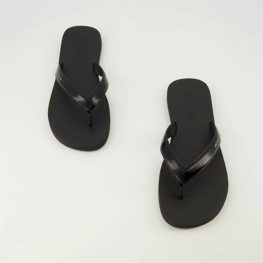 Prada Gekreukelde Leren Slippers - Foto 2