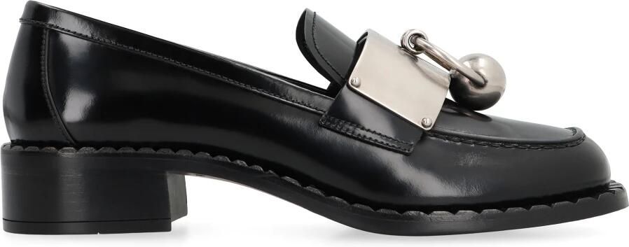 Prada Gepolijste leren loafers met metalen details