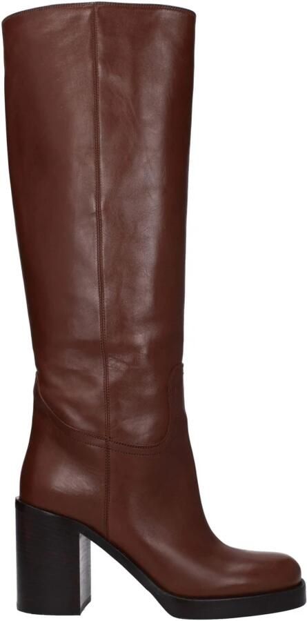 Prada Hoge Hak Leren Casual Laarzen