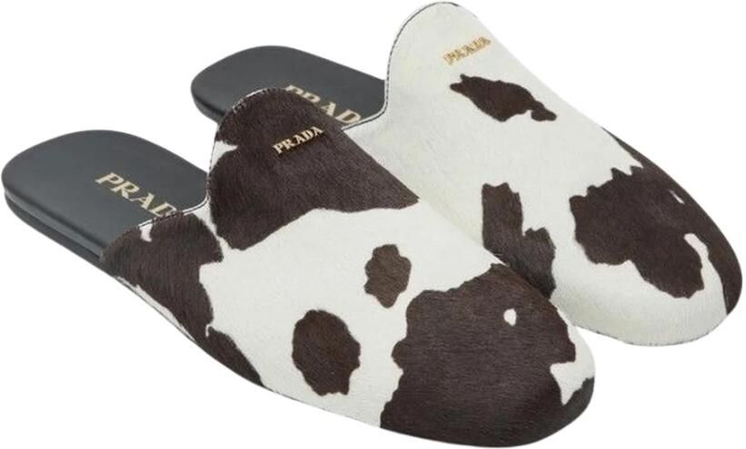 Prada Koeienprint Kalfsleren Muiltjes