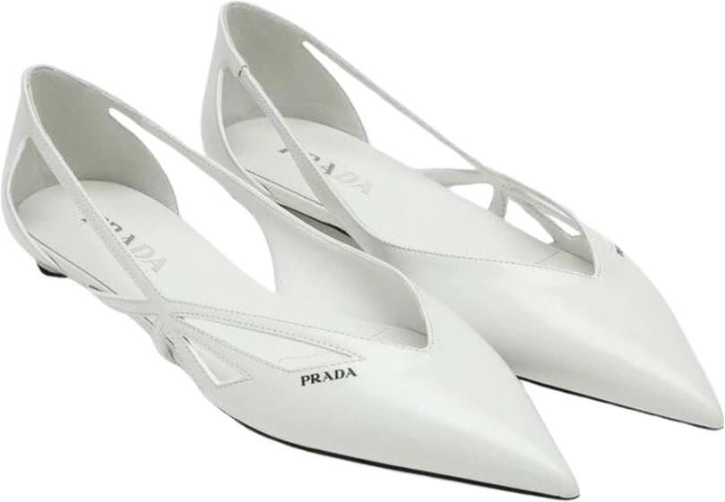 Prada Leren Ballerina's met Puntneus